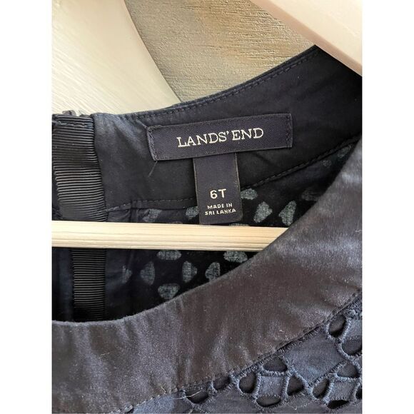 Lands’ End Navy Eyelet Long Sleeve Dress sz 6T - Picture 5 of 7